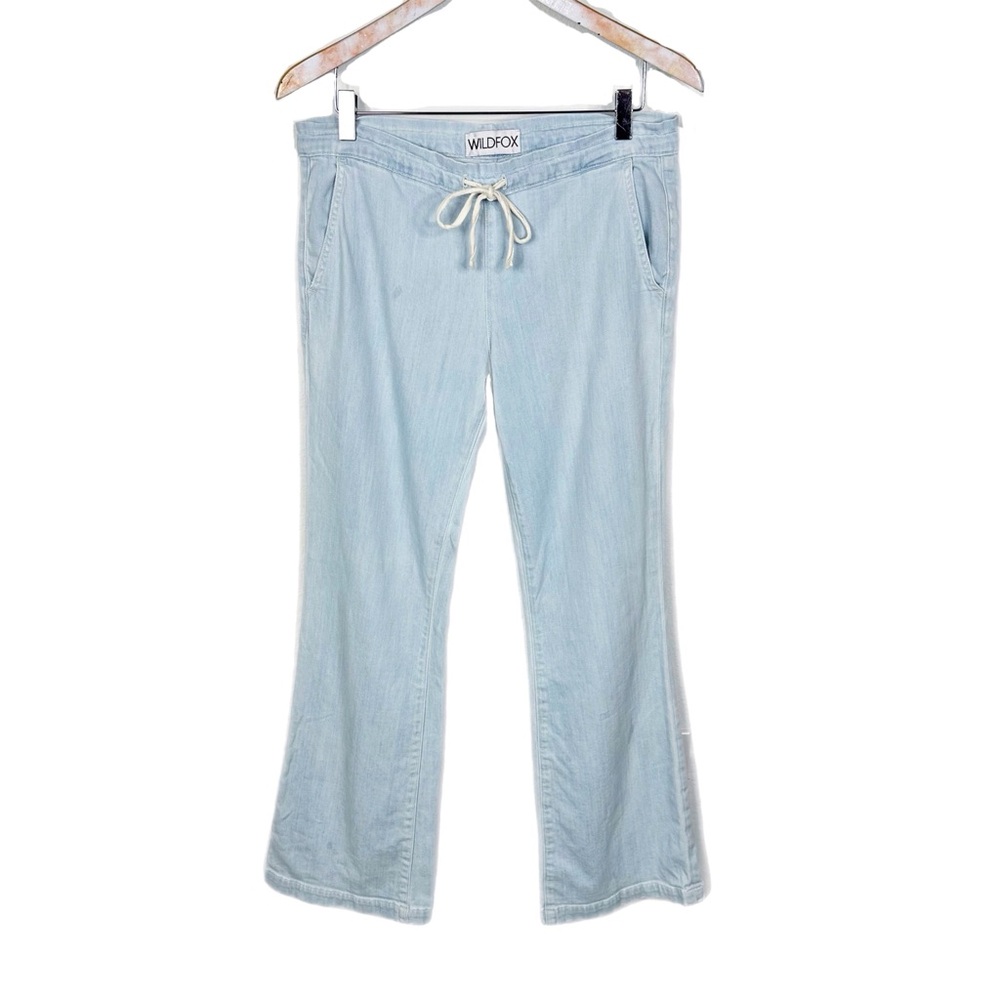 Wildfox PCH Pull On Denim Pants Wide Leg Size S